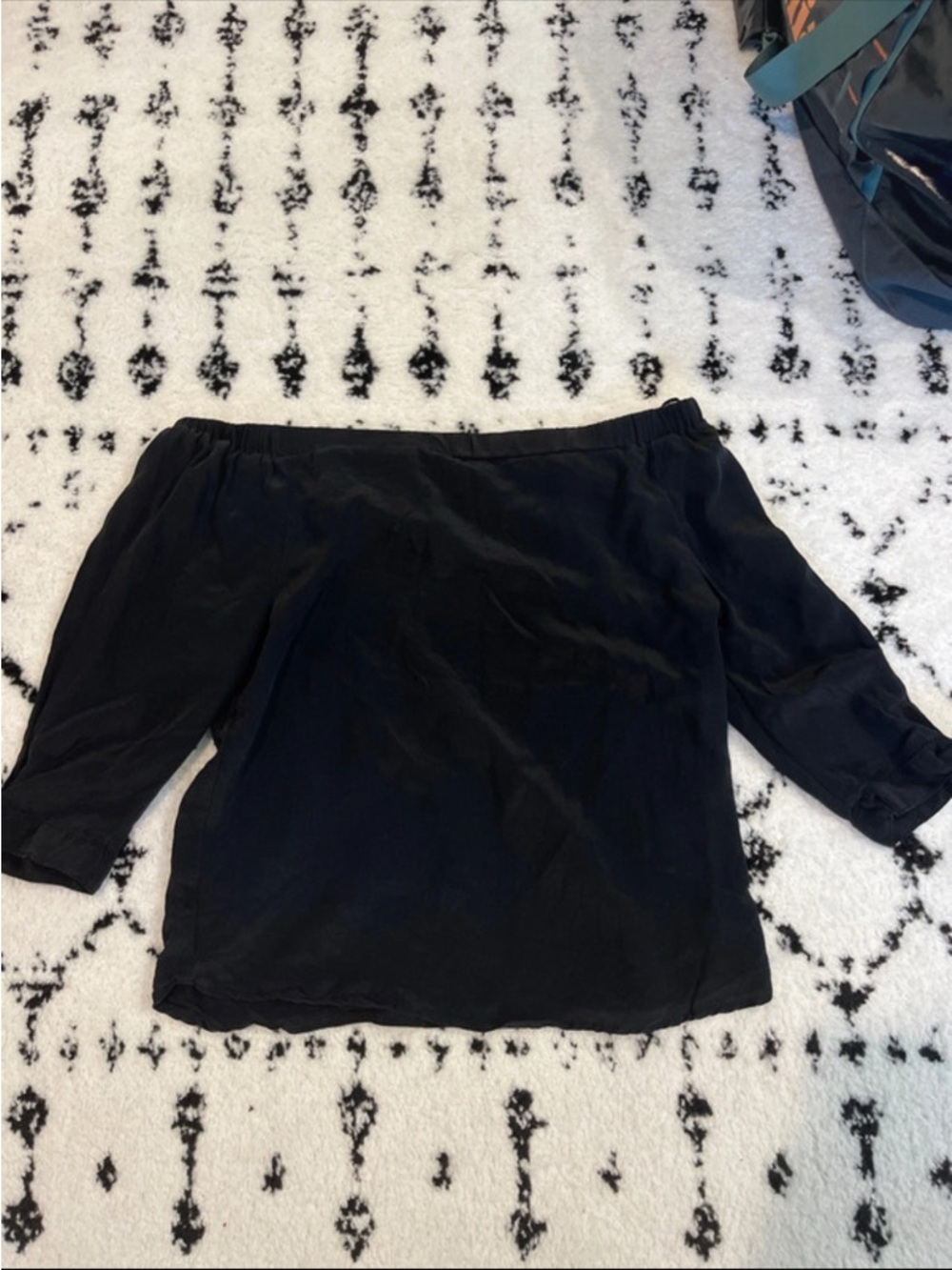 Women's Black Off-Shoulder Silk Blouse